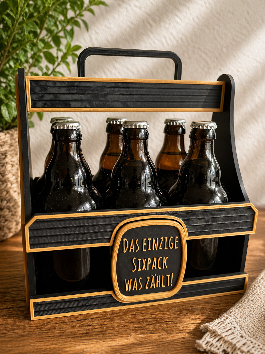 Bierkorb für 6 Flaschen – personalisierbarer Bierträger