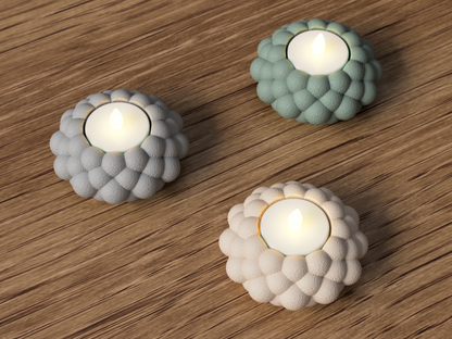 LED-Teelichthalter mit Blasenoptik