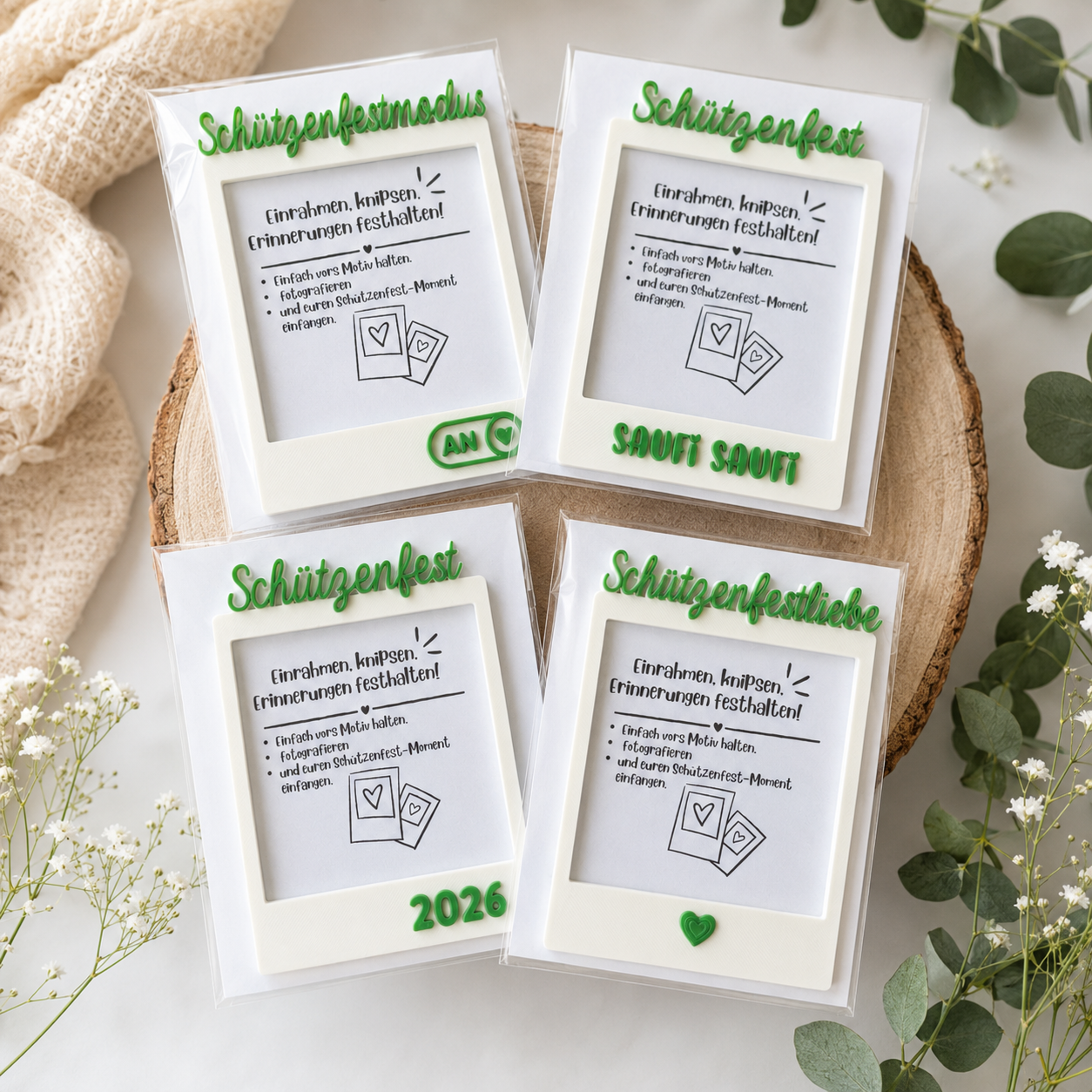 Schützenfest Foto-Frame | Polaroid Bilderrahmen aus dem 3D-Druck | Schützenfest Deko & Erinnerungsfoto | Verschiedene Designs