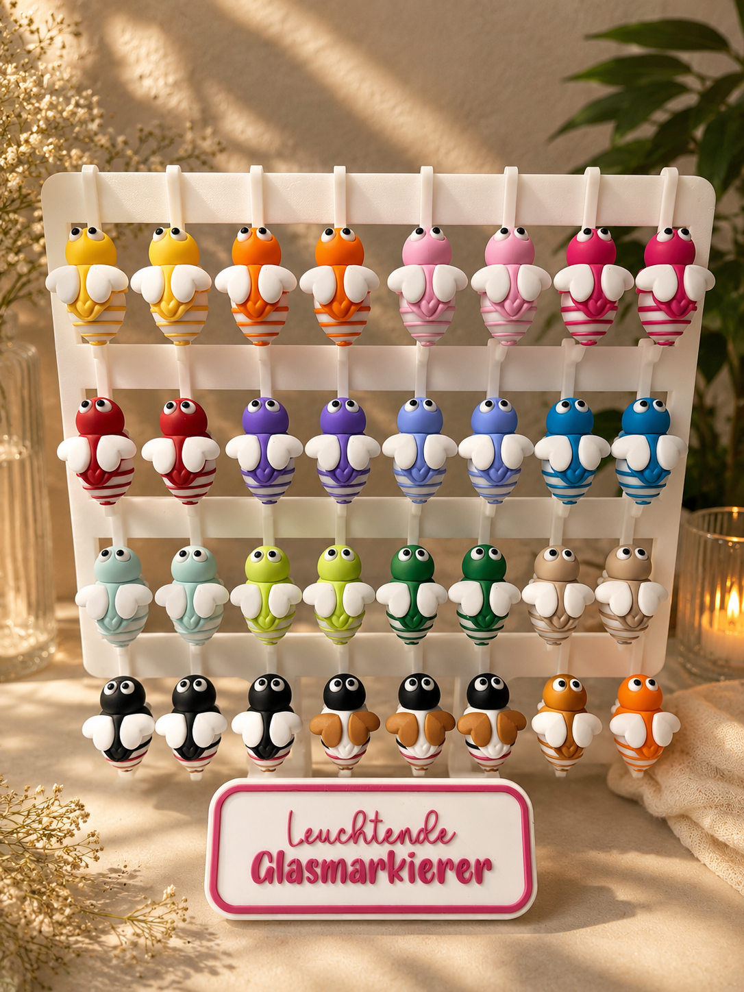 Leuchtende Glasmarkierer Glühwürmchen | Leuchtende Glasanhänger für Getränke, Cocktails, Kindergeburtstag, Feiern & Gartenpartys | Geschenkidee