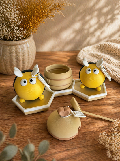 Hummel-Set mit Zuckerdose & Salz-/Pfefferstreuern