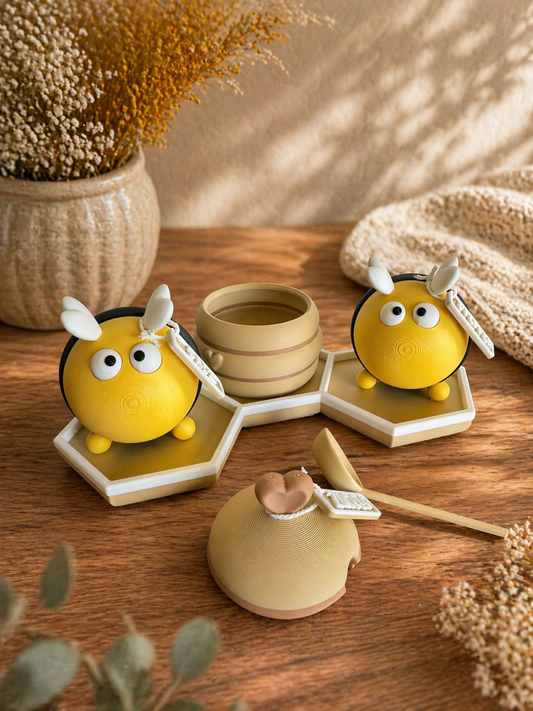 Hummel-Set mit Zuckerdose & Salz-/Pfefferstreuern