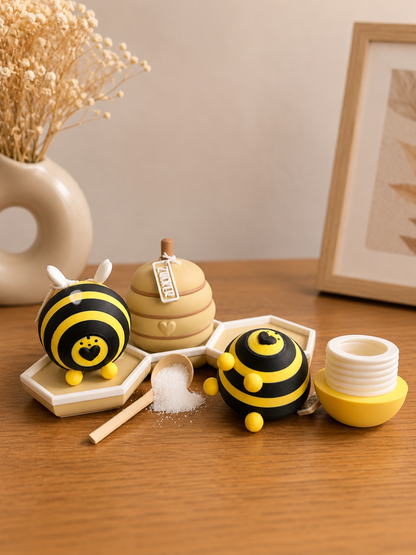 Hummel-Set mit Zuckerdose & Salz-/Pfefferstreuern