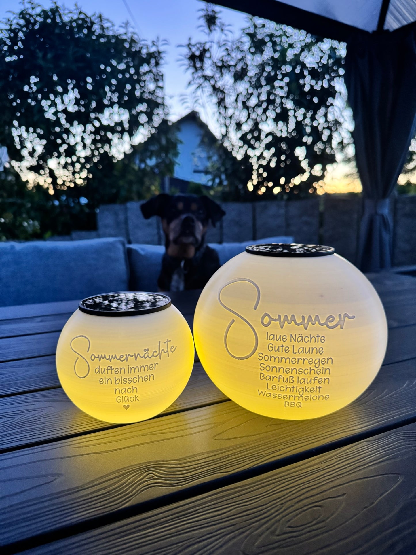 Sommer Solarlampe mit Schriftzug