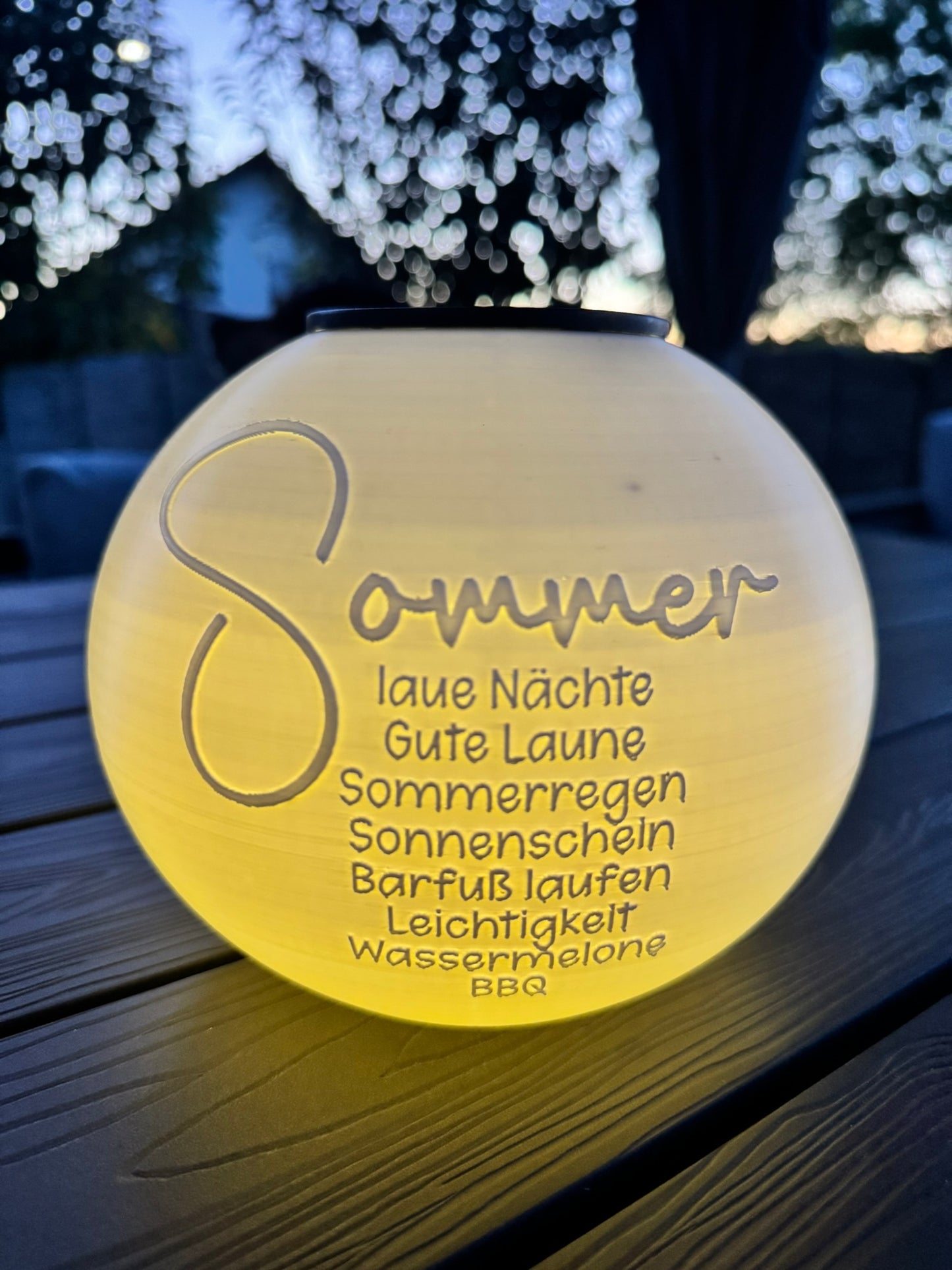 Sommer Solarlampe mit Schriftzug