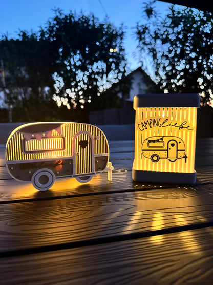 Camping Solarlampe Wohnwagen Wohnmobil | LED Gartenleuchte wetterfest | Camping Deko Geschenk für Camper Terrasse