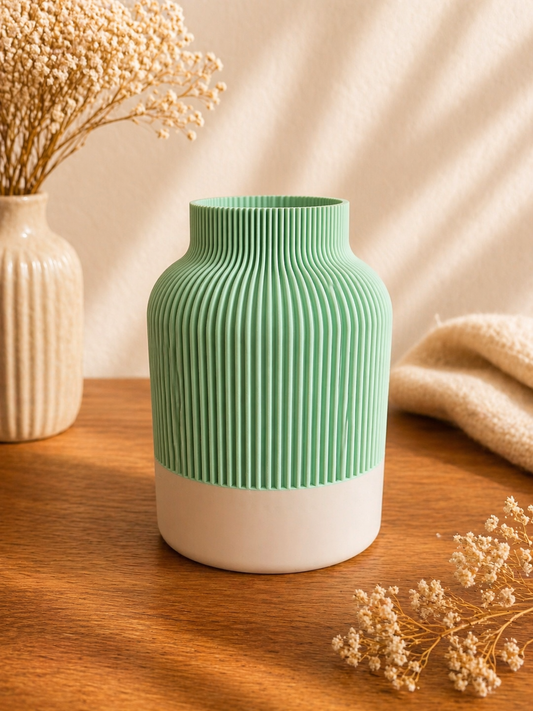 Japandi Vase Pink Orange, Moderne Blumenvase, 3D Druck Vase, Minimalistische Wohndeko, Geschenkidee, Trockenblumen