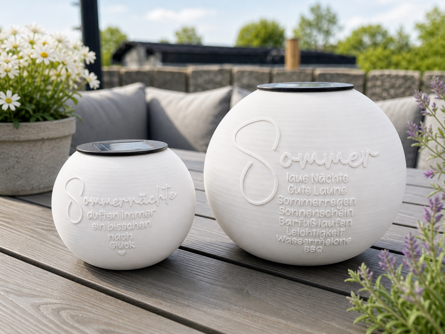 Sommer Solarlampe mit Schriftzug