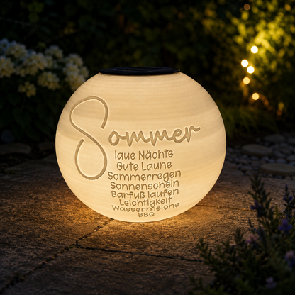 Sommer Solarlampe mit Schriftzug