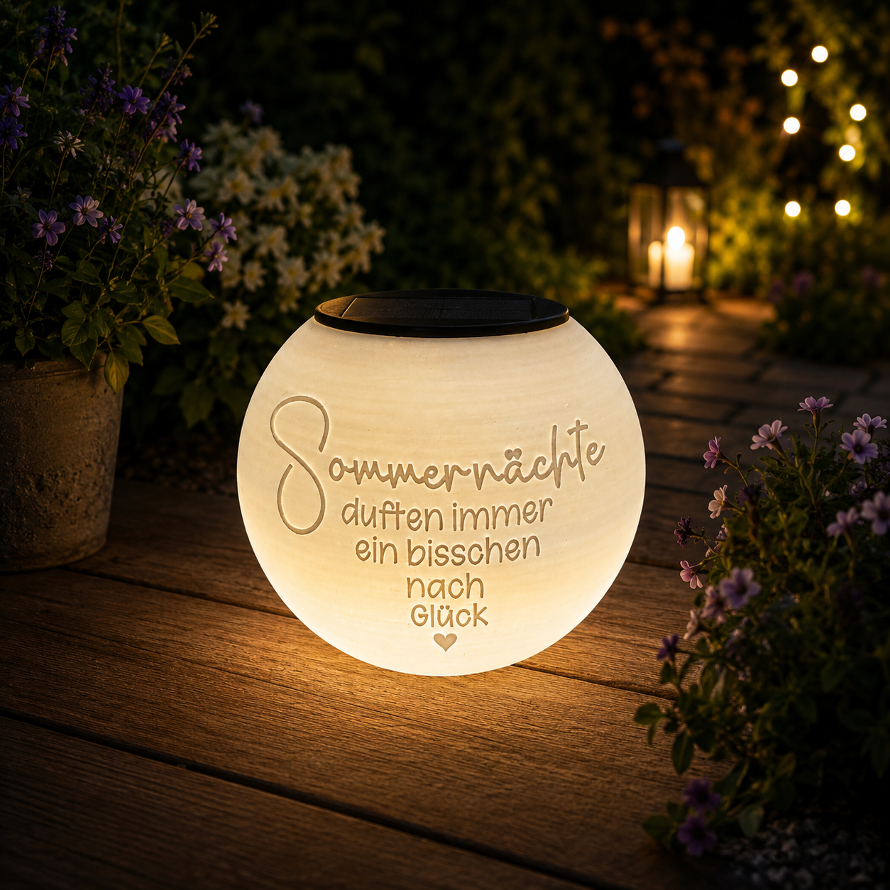 Sommer Solarlampe mit Schriftzug