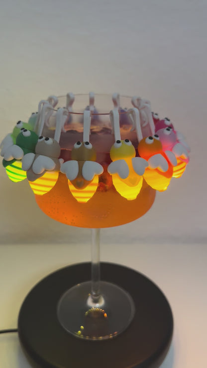 Leuchtende Glasmarkierer Glühwürmchen | Leuchtende Glasanhänger für Getränke, Cocktails, Kindergeburtstag, Feiern & Gartenpartys | Geschenkidee